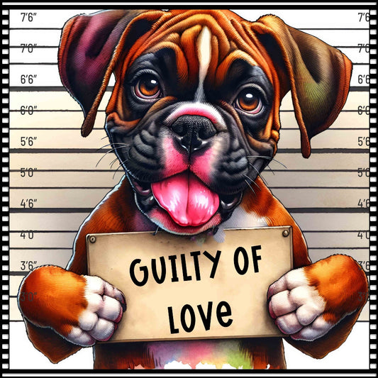Funny Dog Mugshots Boxer Fabric Panel