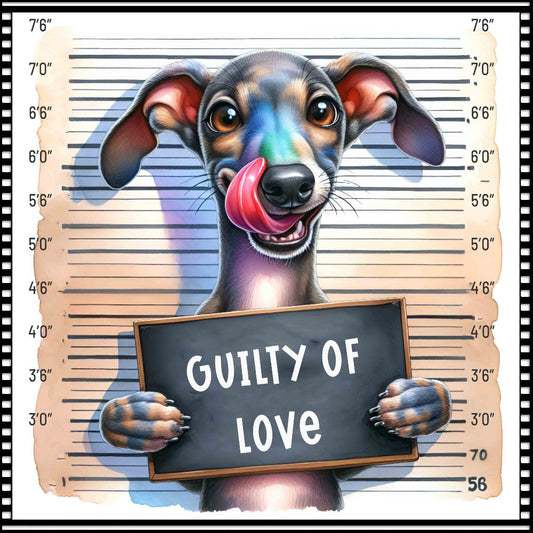 Funny Dog Mugshots Greyhound Fabric Panel