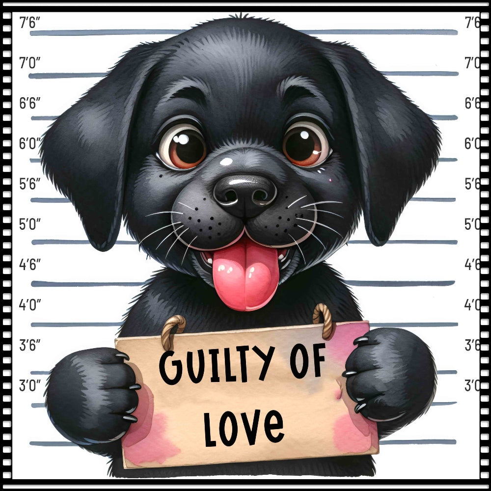 Funny Dog Mugshots Lab 1 Fabric Panel