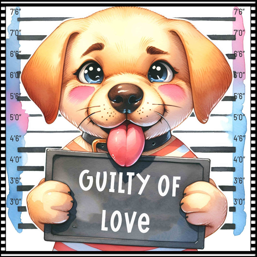 Funny Dog Mugshots Lab 2 Fabric Panel