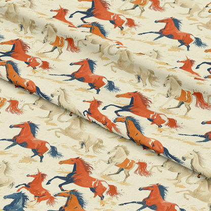 Galloping Horse Pattern 4 Quilting Cotton Fabric