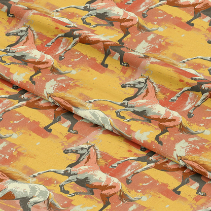 Galloping Horse Pattern 6 Quilting Cotton Fabric