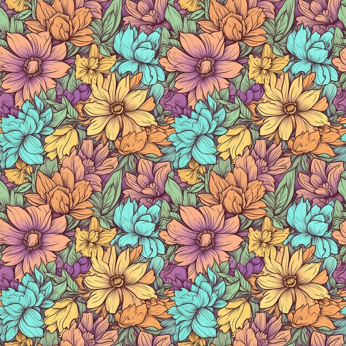 Garden Blooms Pattern 10 Quilting Cotton Fabric