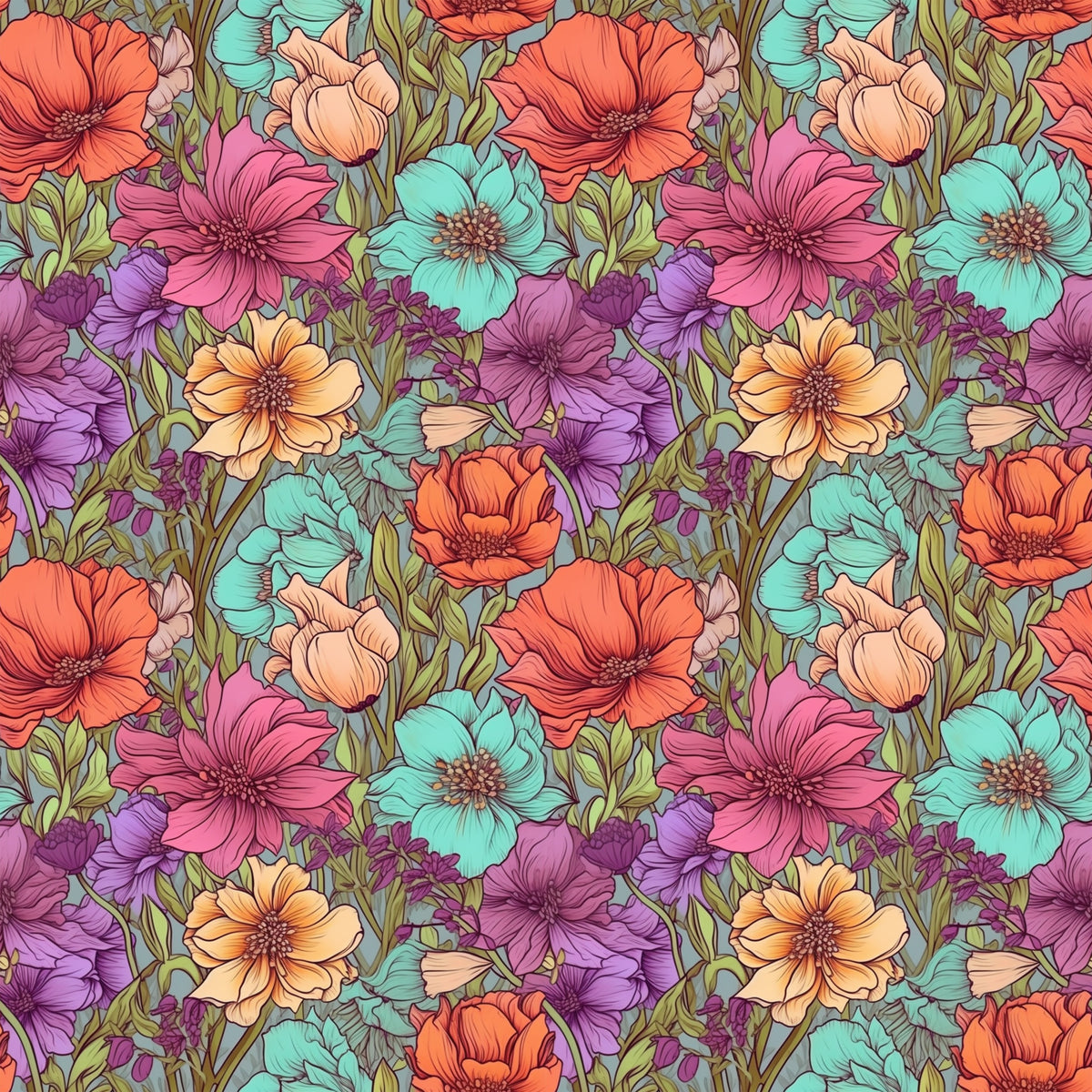 Garden Blooms Pattern 11 Quilting Cotton Fabric