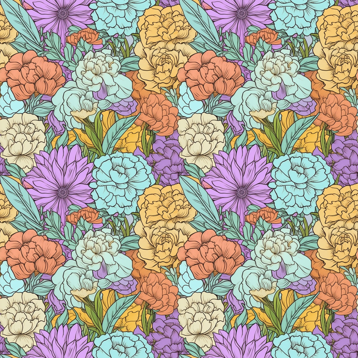Garden Blooms Pattern 2 Quilting Cotton Fabric