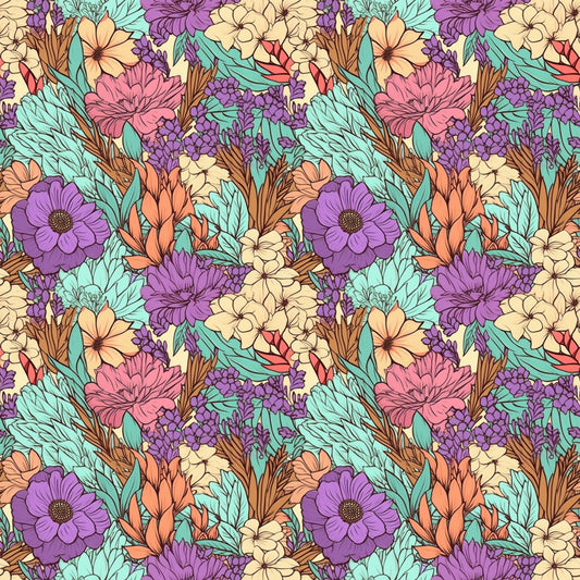 Garden Blooms Pattern 5 Quilting Cotton Fabric
