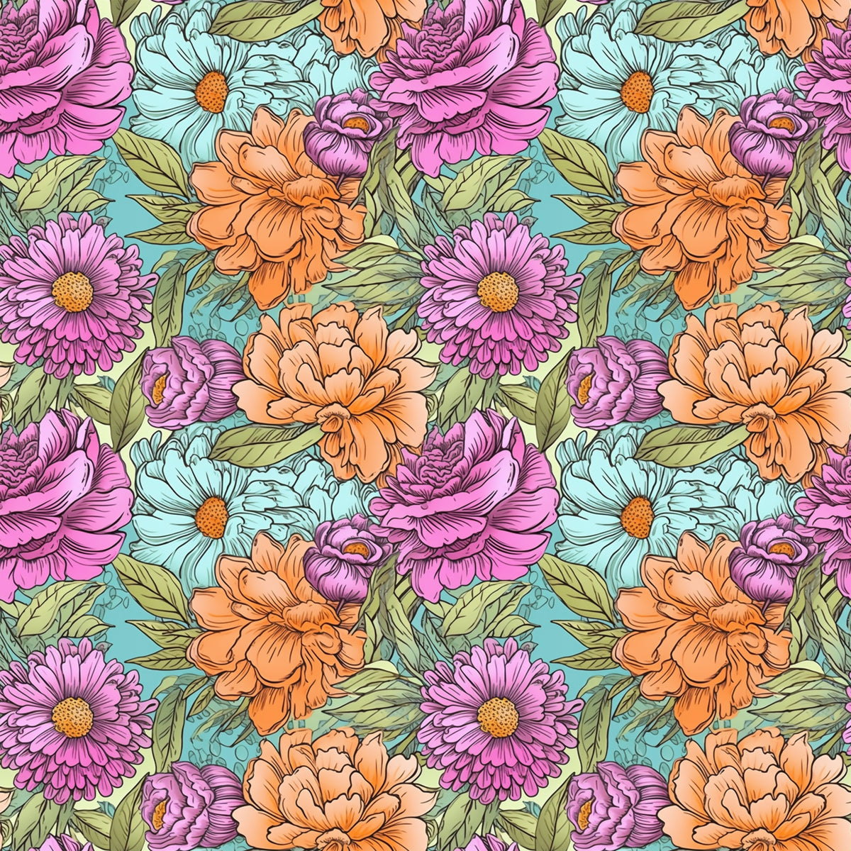 Garden Blooms Pattern 6 Quilting Cotton Fabric