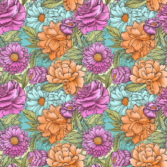 Garden Blooms Pattern 6 Quilting Cotton Fabric