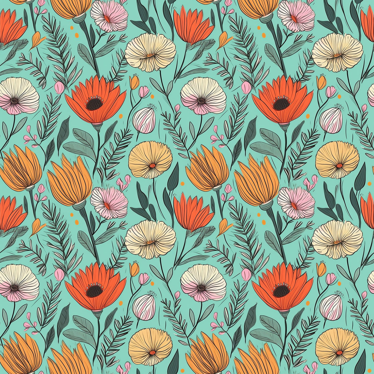 Garden Blooms Pattern 8 Quilting Cotton Fabric
