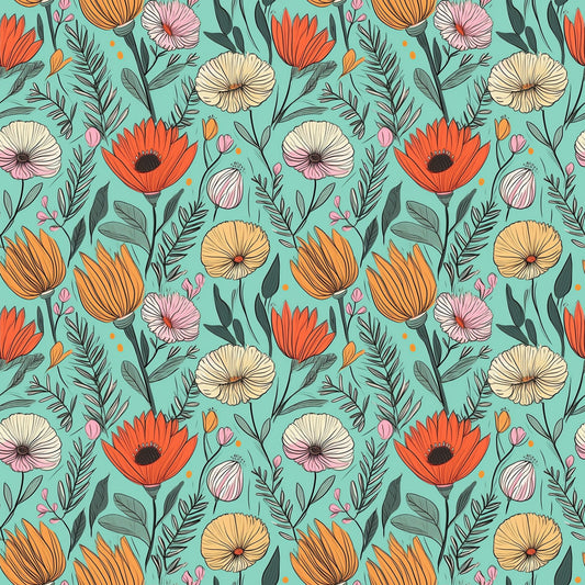 Garden Blooms Pattern 8 Quilting Cotton Fabric