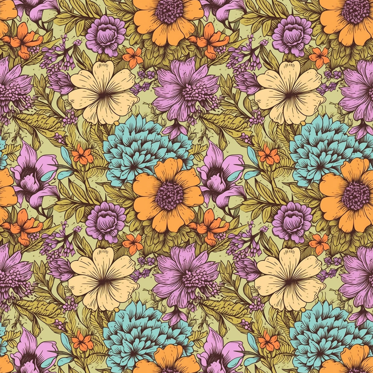 Garden Blooms Pattern 9 Quilting Cotton Fabric