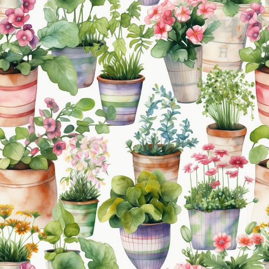Gardening Pattern 4 Quilting Cotton Fabric