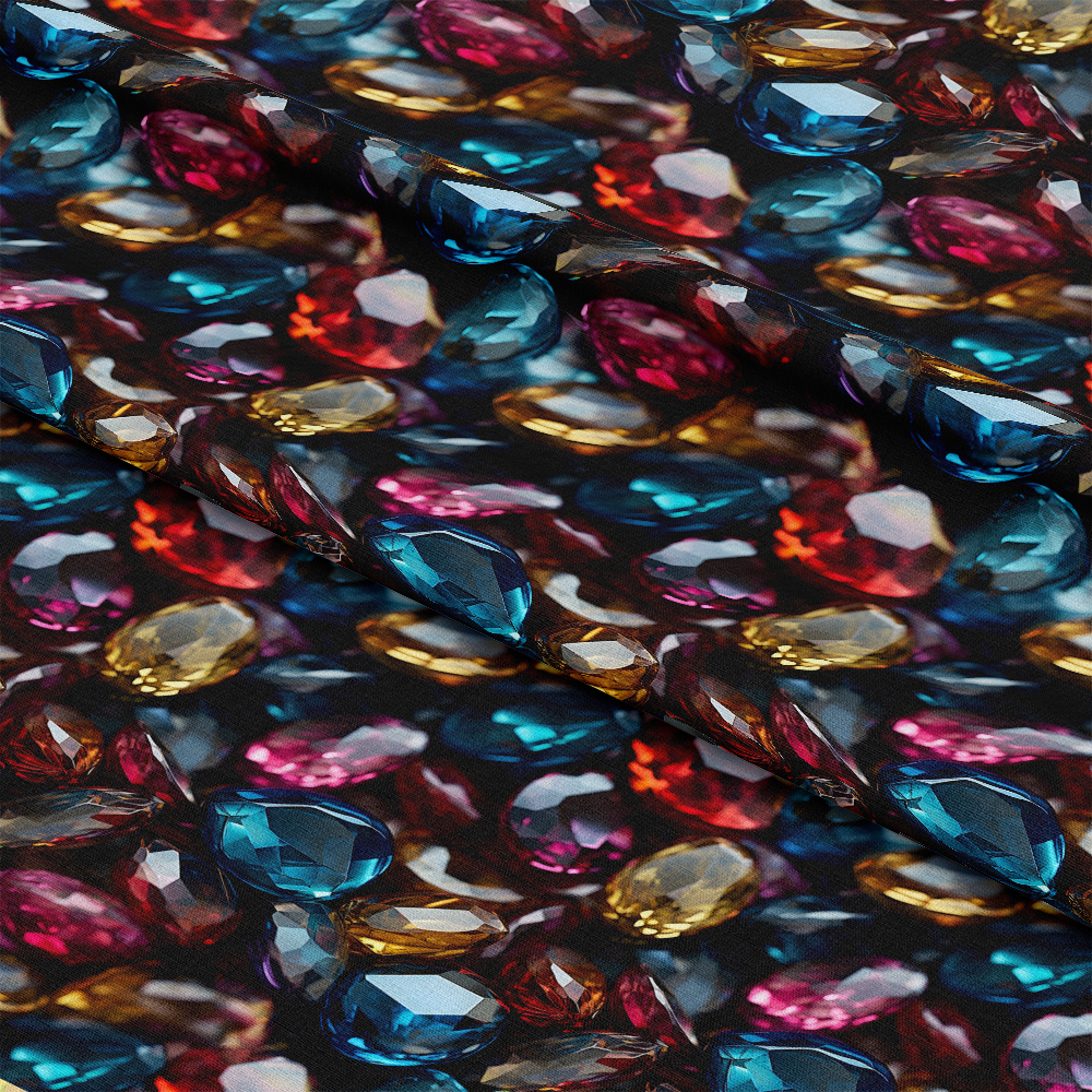 Gemstones and Crystals Pattern 4 Quilting Cotton Fabric