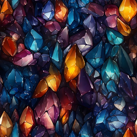 Gemstones and Crystals Pattern 6 Quilting Cotton Fabric