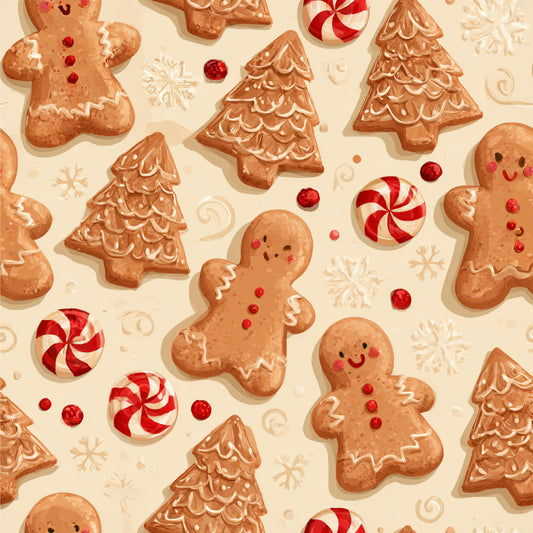 Gingerbread Holiday Cheer Pattern 10 Quilting Cotton Fabric