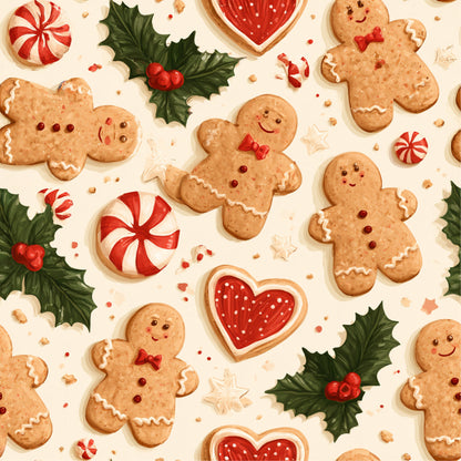 Gingerbread Holiday Cheer Pattern 14 Quilting Cotton Fabric