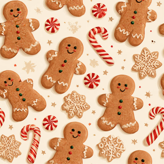 Gingerbread Holiday Cheer Pattern 17 Quilting Cotton Fabric