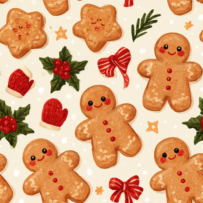 Gingerbread Holiday Cheer Pattern 18 Quilting Cotton Fabric