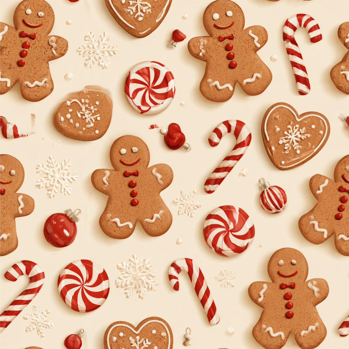 Gingerbread Holiday Cheer Pattern 19 Quilting Cotton Fabric