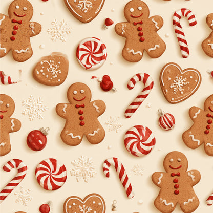 Gingerbread Holiday Cheer Pattern 19 Quilting Cotton Fabric