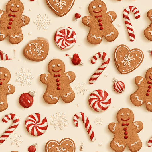 Gingerbread Holiday Cheer Pattern 19 Quilting Cotton Fabric
