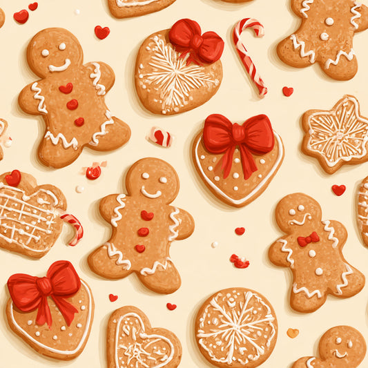 Gingerbread Holiday Cheer Pattern 20 Quilting Cotton Fabric