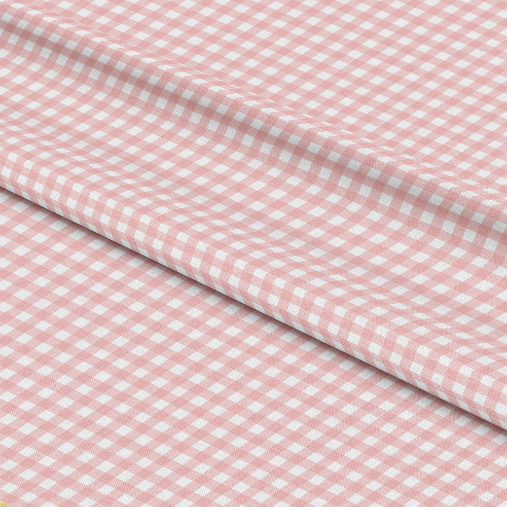 Gingham Peach Puff Quilting Cotton Fabric
