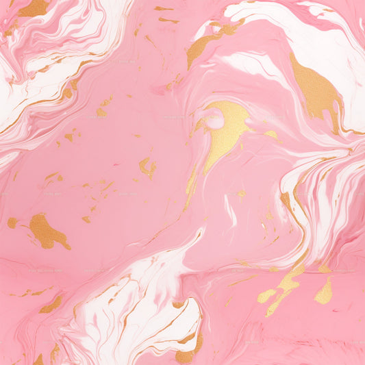 Gold and Pink Marble Pattern 4 Quilting Cotton Fabric