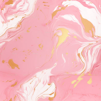 Gold and Pink Marble Pattern 4 Quilting Cotton Fabric