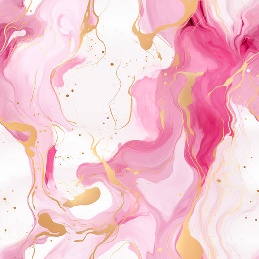 Gold and Pink Marble Pattern 8 Quilting Cotton Fabric