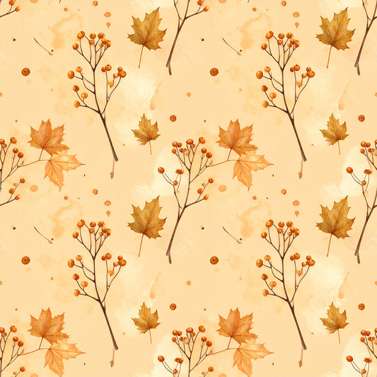 Golden Autumn Leaves Pattern 16 Quilting Cotton Fabric