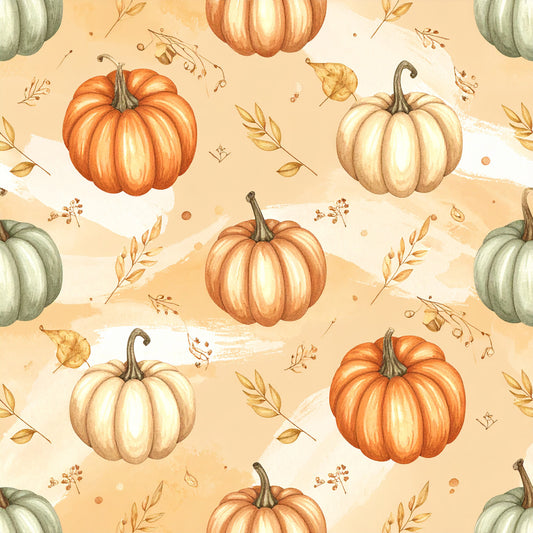 Golden Autumn Leaves Pattern 17 Quilting Cotton Fabric
