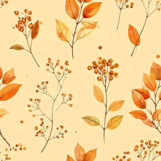 Golden Autumn Leaves Pattern 19 Quilting Cotton Fabric