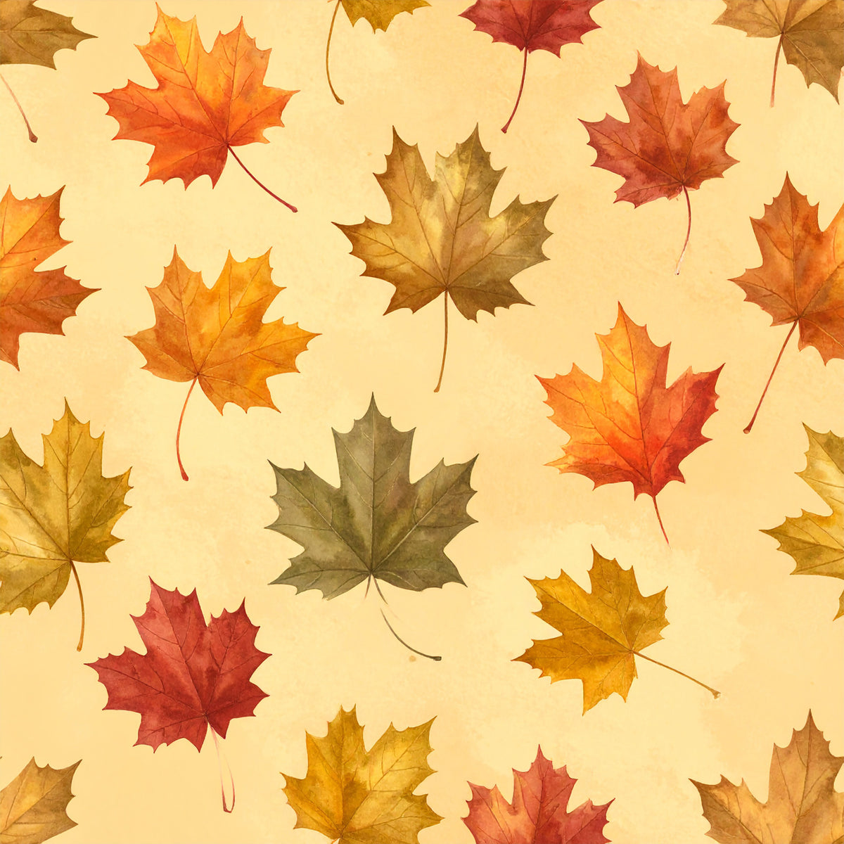 Golden Autumn Leaves Pattern 20 Quilting Cotton Fabric