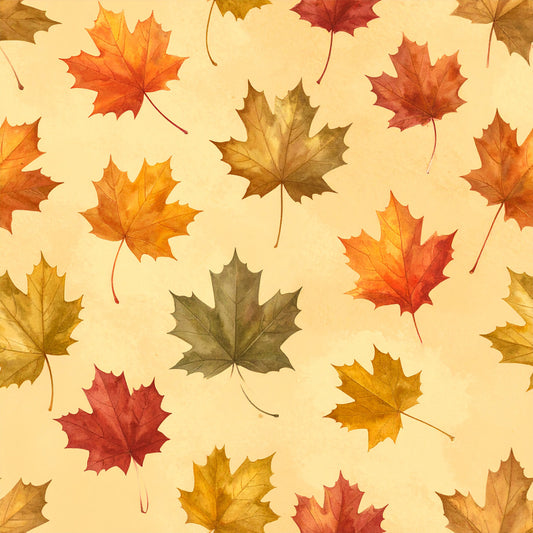 Golden Autumn Leaves Pattern 20 Quilting Cotton Fabric