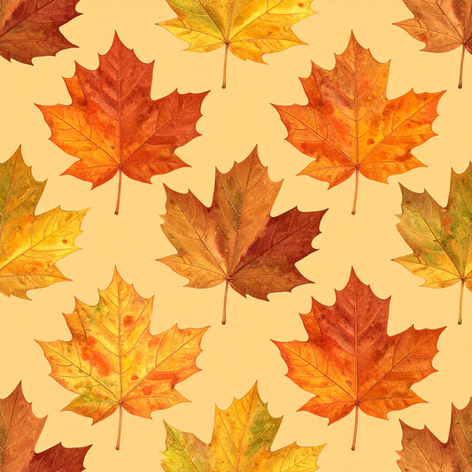 Golden Autumn Leaves Pattern 21 Quilting Cotton Fabric