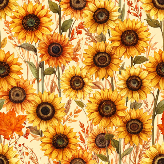 Golden Autumn Leaves Pattern 3 Quilting Cotton Fabric