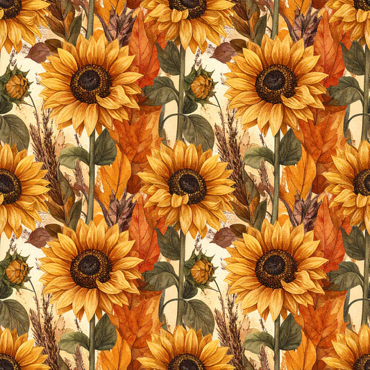 Golden Autumn Leaves Pattern 4 Quilting Cotton Fabric