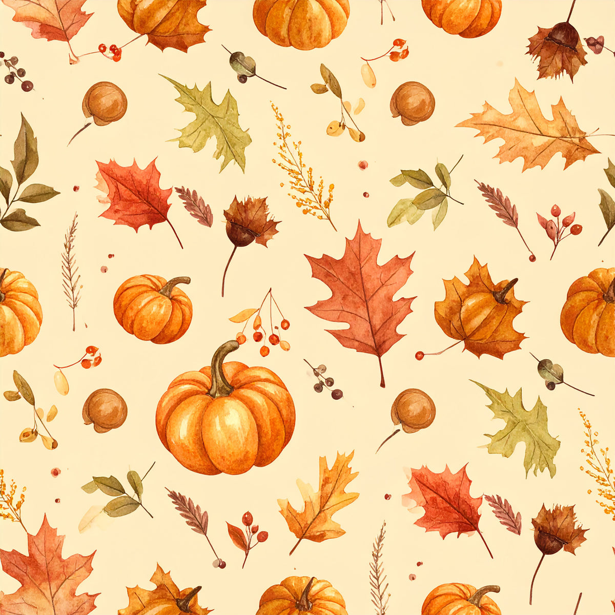 Golden Autumn Leaves Pattern 9 Quilting Cotton Fabric