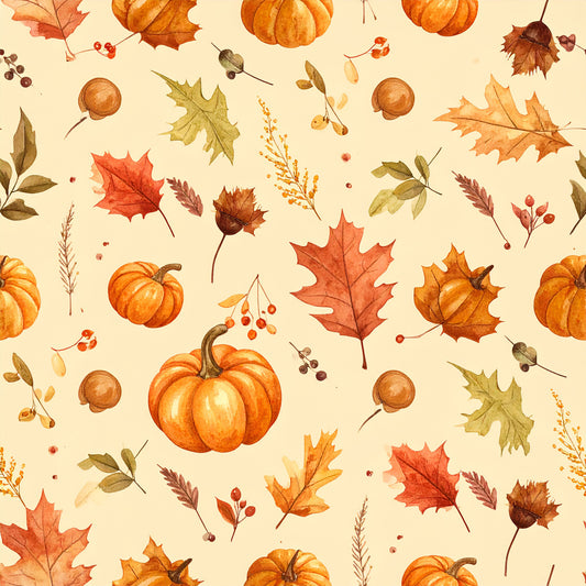 Golden Autumn Leaves Pattern 9 Quilting Cotton Fabric