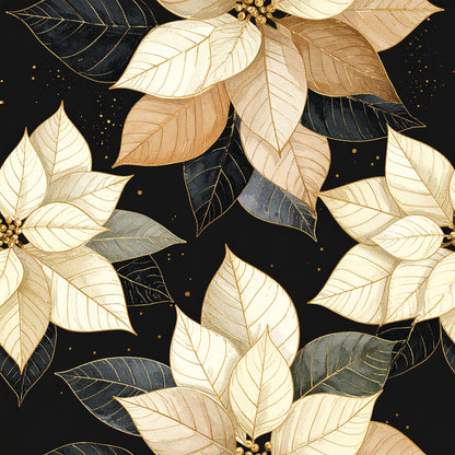 Golden Christmas Elegance Pattern 1 Quilting Cotton Fabric