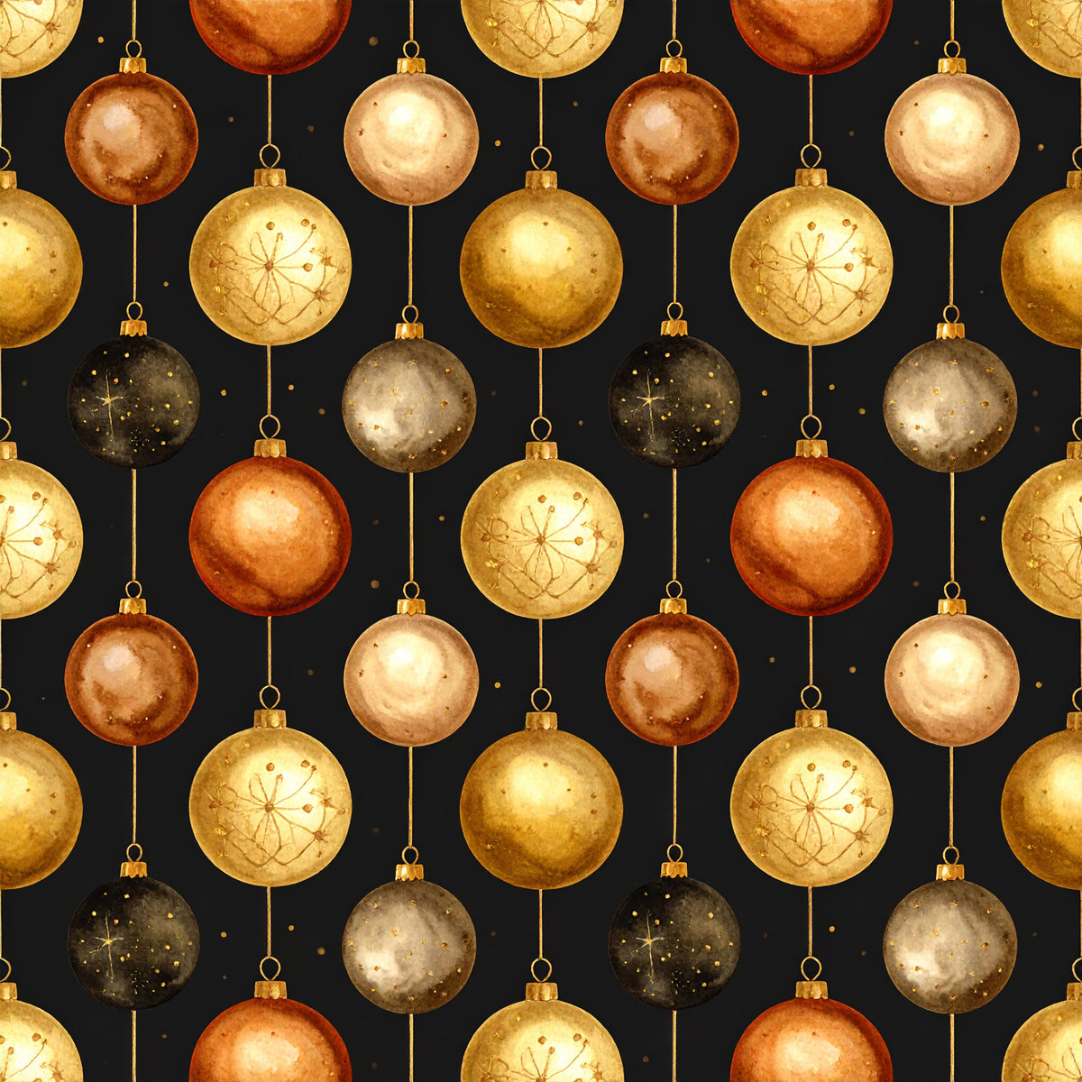Golden Christmas Elegance Pattern 10 Quilting Cotton Fabric