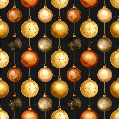 Golden Christmas Elegance Pattern 10 Quilting Cotton Fabric