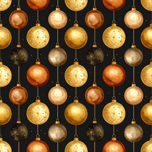 Golden Christmas Elegance Pattern 10 Quilting Cotton Fabric