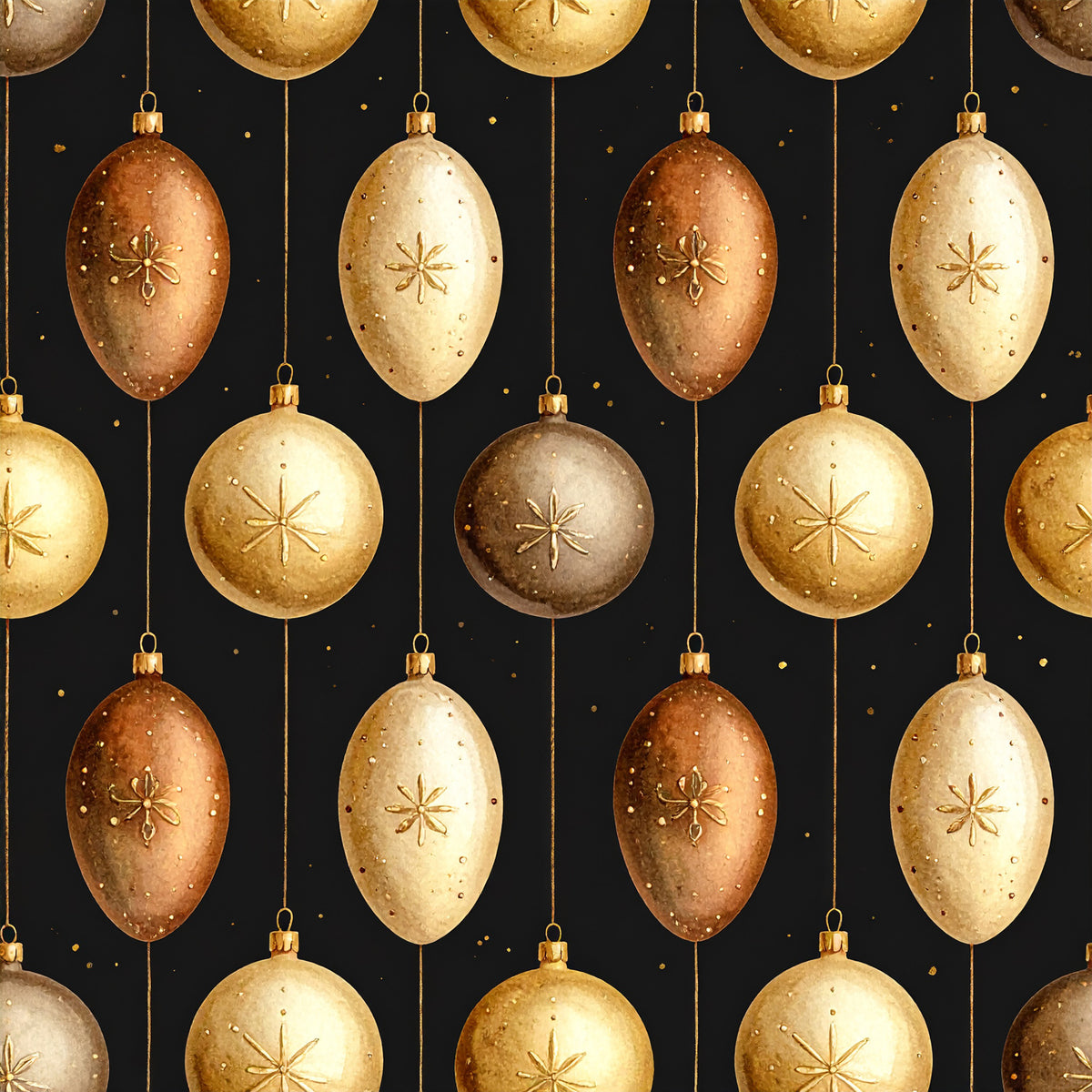 Golden Christmas Elegance Pattern 11 Quilting Cotton Fabric