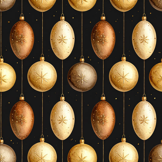 Golden Christmas Elegance Pattern 11 Quilting Cotton Fabric