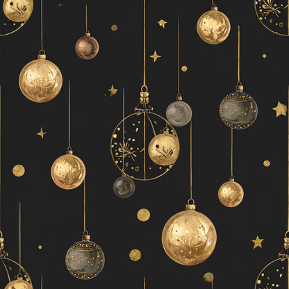 Golden Christmas Elegance Pattern 12 Quilting Cotton Fabric