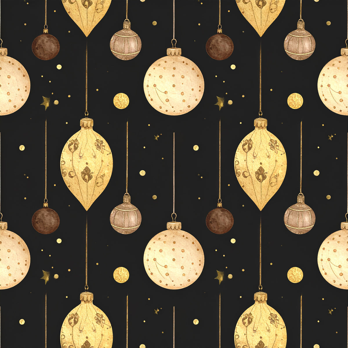 Golden Christmas Elegance Pattern 13 Quilting Cotton Fabric