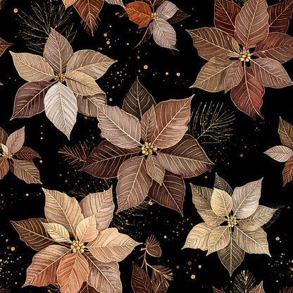 Golden Christmas Elegance Pattern 14 Quilting Cotton Fabric