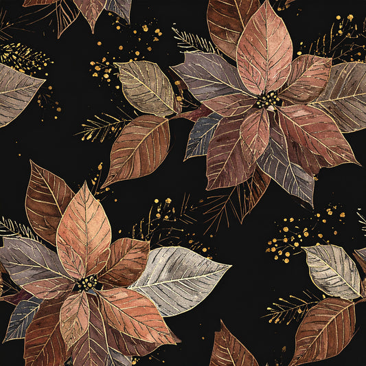 Golden Christmas Elegance Pattern 15 Quilting Cotton Fabric